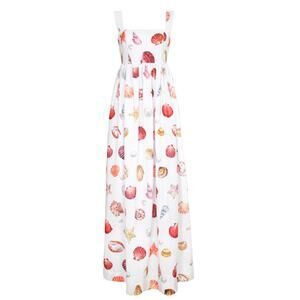 No Pise La Grama Women's White Conchitas Print Palmar Maxi Dress Size 8